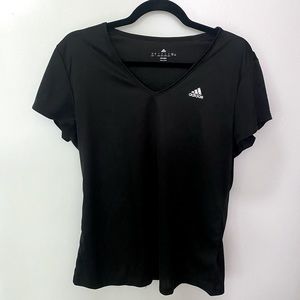 Large Women’s Black Adidas V-neck Tech Tee Climalite